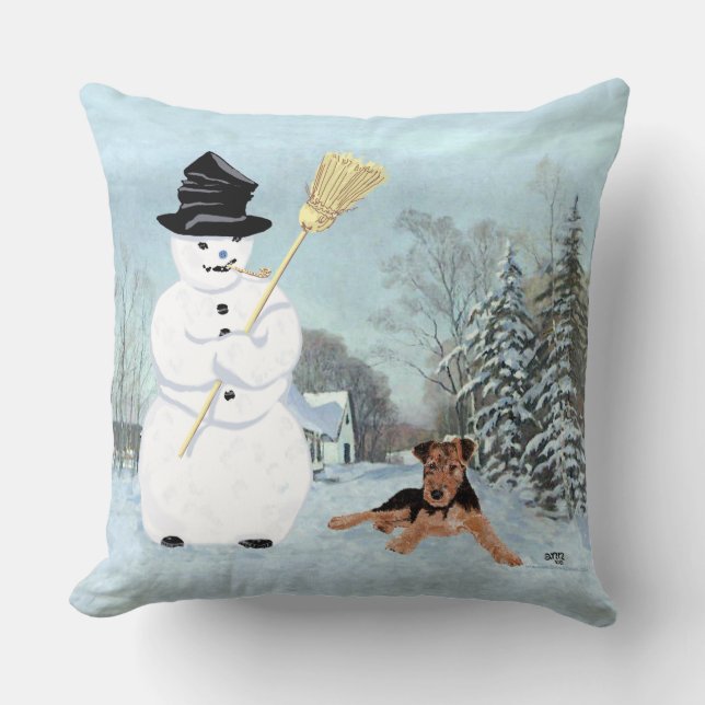 Baue einen Schneemann Kissen (Vorderseite)