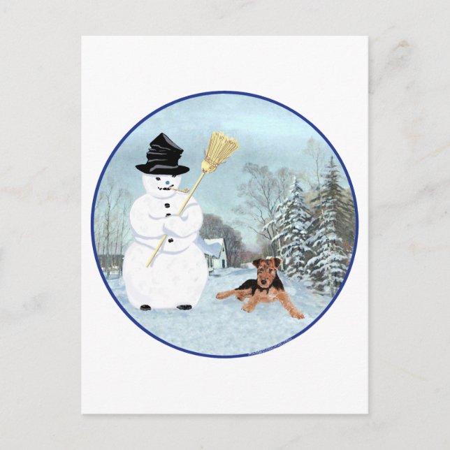 Baue einen Schneemann Postkarte (Vorderseite)