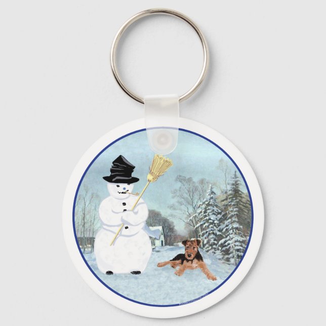 Baue einen Schneemann Schlüsselanhänger (Vorderseite)
