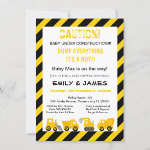 Baueinladung, Babyparty, Geburtstag Einladung