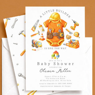 Baueinladung zur Babyparty für einen Jungen Einladung