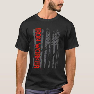 Baueisenarbeiter Vintage amerikanische Flagge Wel T-Shirt