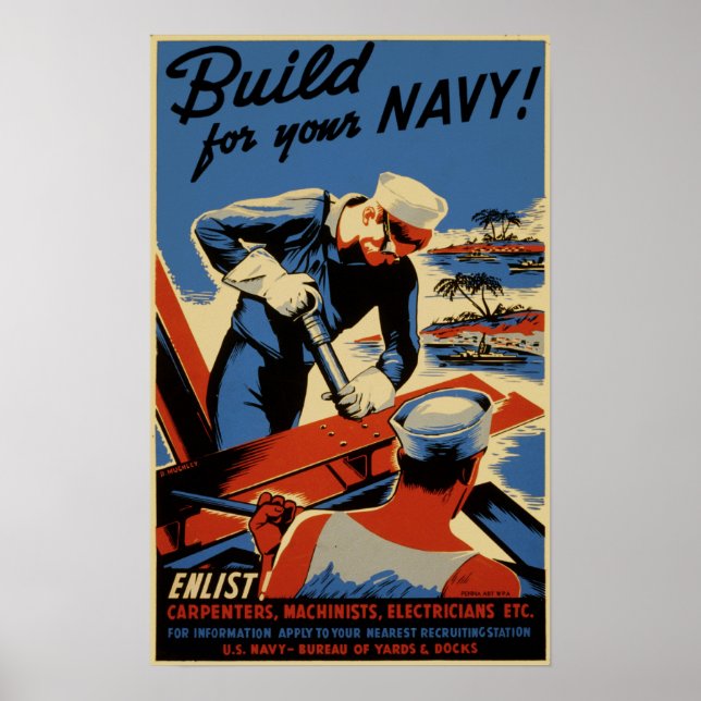 Bauen für Ihre Marine Poster (Vorne)