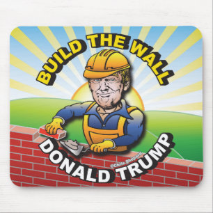 BAUEN SIE DIE WALL DONALD TRUMP BRICK LAYER MASON  MOUSEPAD