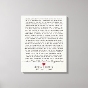 Bauen Sie diese Liebe von Grund auf zum Jahrestag Leinwanddruck