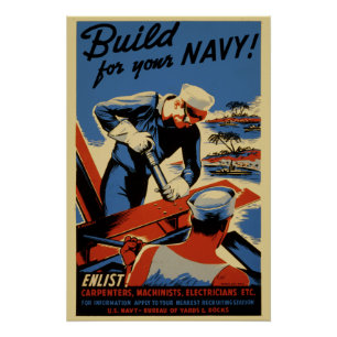 Bauen Sie für Ihre Marine - Propaganda aus dem Zwe Poster