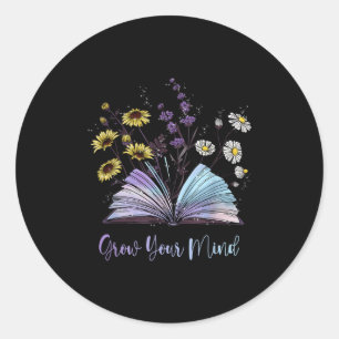 Bauen Sie Ihr Wildblume Buch Blumenmotivation Runder Aufkleber