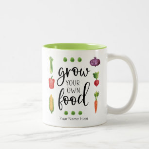 Bauen Sie Ihren eigenen Gärtner für Lebensmittelpr Zweifarbige Tasse