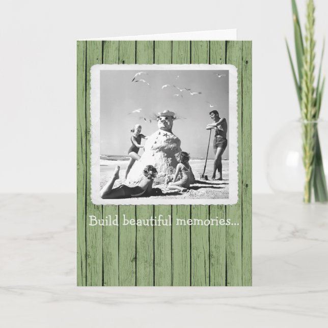 Bauen Sie schöne Erinnerungen Weihnachtskarte Dankeskarte (Vorderseite)