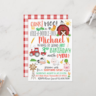 Bauer Aquarell Geburtstag Einladung