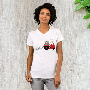 Bauer auf einem Traktor T - Shirt der Frau