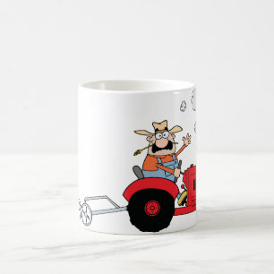 Bauer auf einer Traktor-Tasse Kaffeetasse