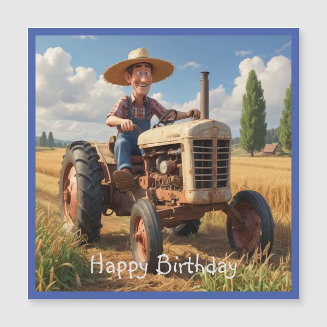 Bauer auf Zugmaschine Magnetkarte (Vorderseite)