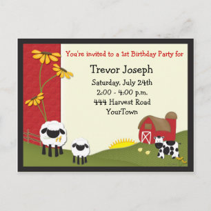 Bauer Baby Geburtstag Einladung Postkarte