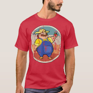 Bauer, Bauer, Bauernhof, Landwirtschaft, Vintag, R T-Shirt