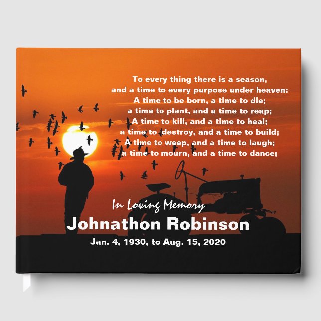 Bauer bei Sunset "A Time to Reap" Gästebuch (Vorderseite)