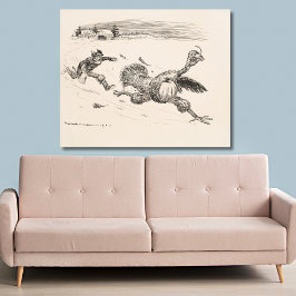 Bauer Chasing Turkey - William Walker Leinwanddruck