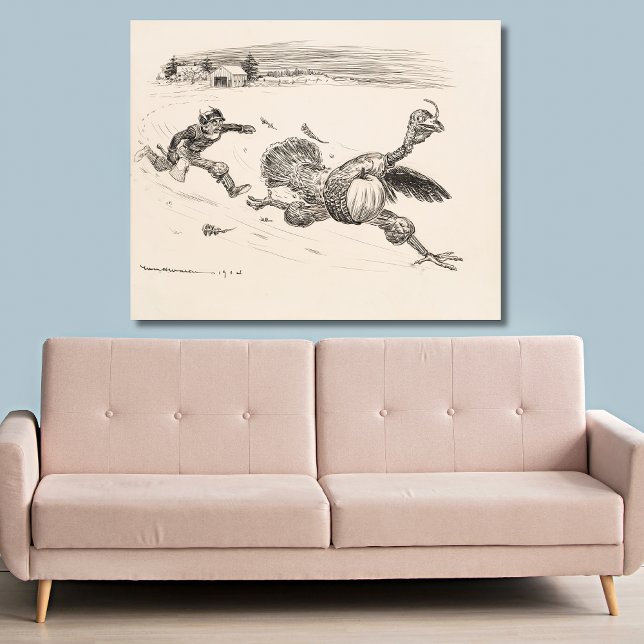 Bauer Chasing Turkey - William Walker Leinwanddruck (Von Creator hochgeladen)