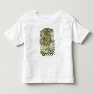 Bauer, der ein Mutterschaf und einen Korb des Kleinkind T-shirt