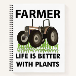 Bauer der landwirtschaftlichen Zugmaschine Notizbuch