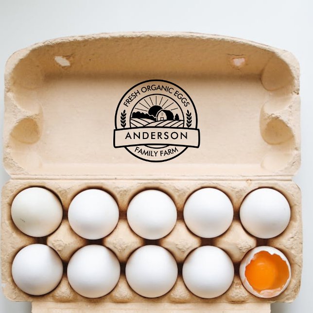 Bauer der Scheunenfamilie Rund dekorativ Permastempel (Barn Family Farm Farmer Round Decorative self-inking stamp)