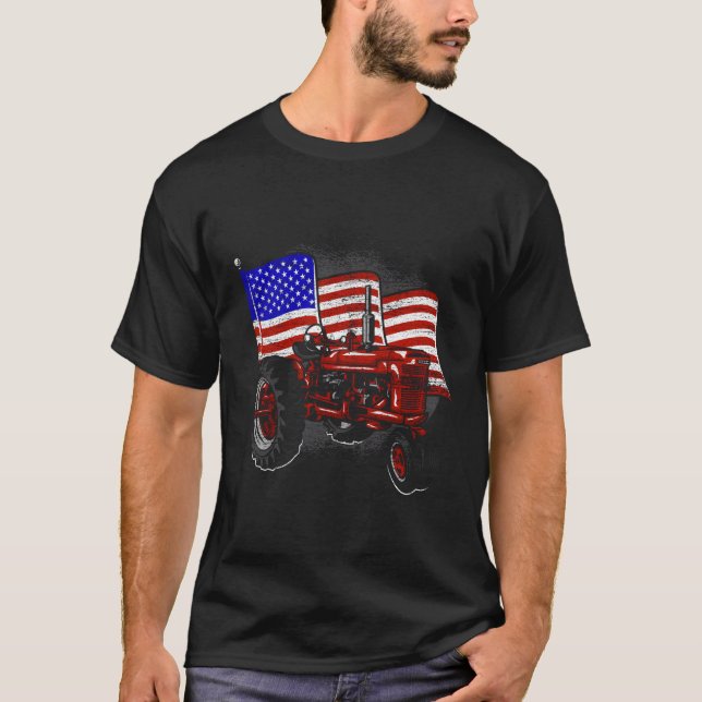 Bauer der US-amerikanischen Flagge T-Shirt (Vorderseite)