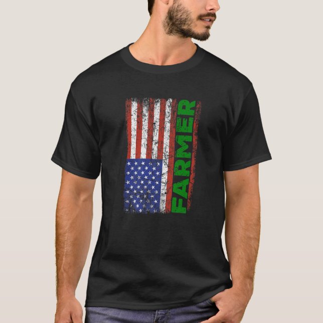Bauer der US-Flagge T-Shirt (Vorderseite)