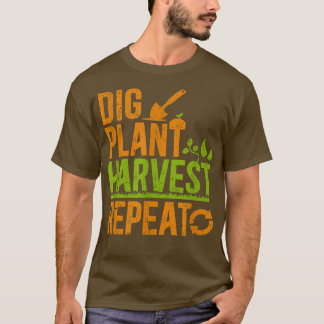 Bauer Dig Pflanze Ernte Wiederholung landwirtschaf T-Shirt