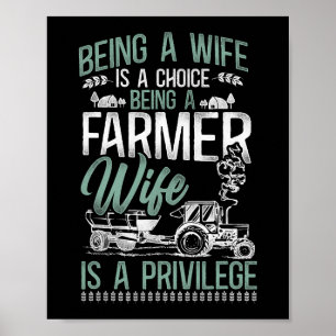 Bauer Ehefrau Traktor Vintag als Ehefrau I Poster