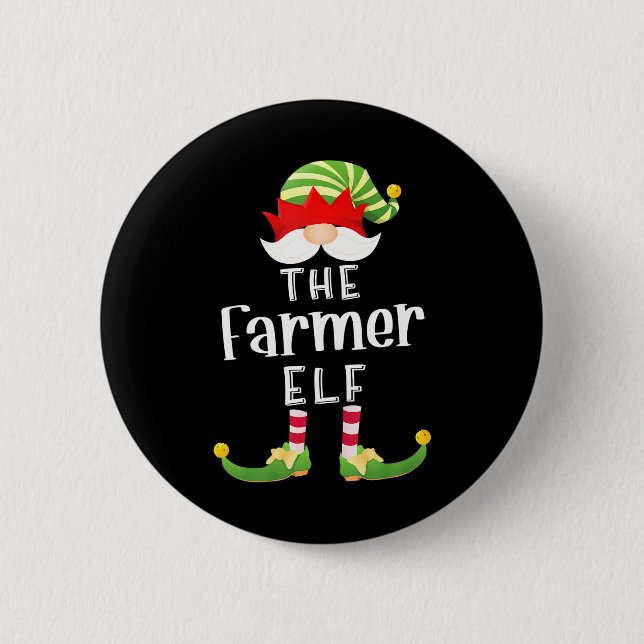Bauer Elf Gruppe Weihnachten Funny Pajama Party Button (Vorderseite)