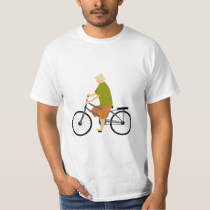 Bauer fahren Fahrrad und lächeln T-Shirt