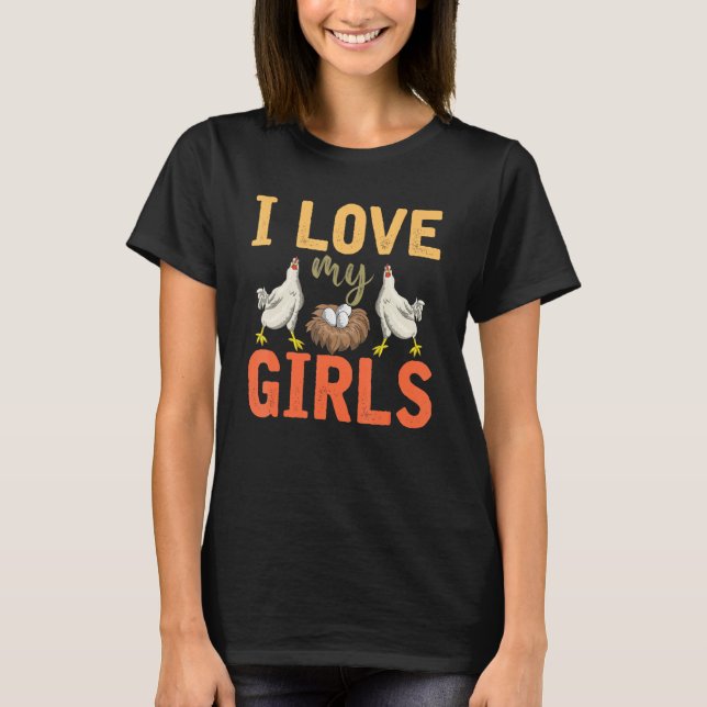 Bauer Frauen Vögel Hähnchen T-Shirt (Vorderseite)