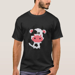 Bauer für coole Pixel-Kuh-Farm T-Shirt