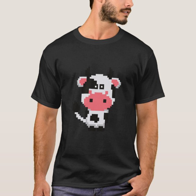 Bauer für coole Pixel-Kuh-Farm T-Shirt (Vorderseite)