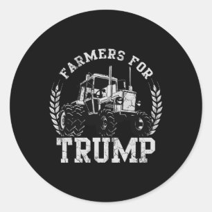 Bauer für Trump 2024 Wahl Bauer Landwirtschaft USA Runder Aufkleber