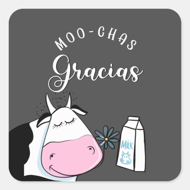 Bauer-Geschenk Muchas gracias moo Square Sticker (Vorderseite)