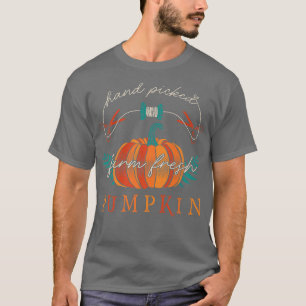 Bauer Hand Picknick Frische Kürbis Thanksgivin T-Shirt