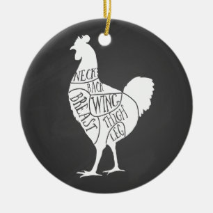 Bauer Hühnerfleisch Teilstücke Kleinhalter Keramik Ornament