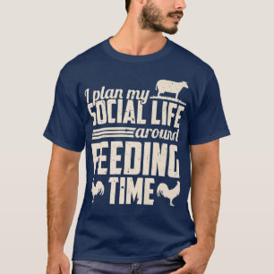 Bauer Hühnerkuh Rinder mein soziales Leben um Fe T-Shirt