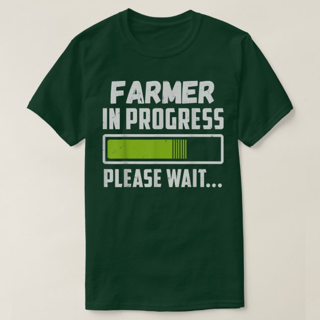 Bauer im Gange Bitte warten T-Shirt (Design vorne)