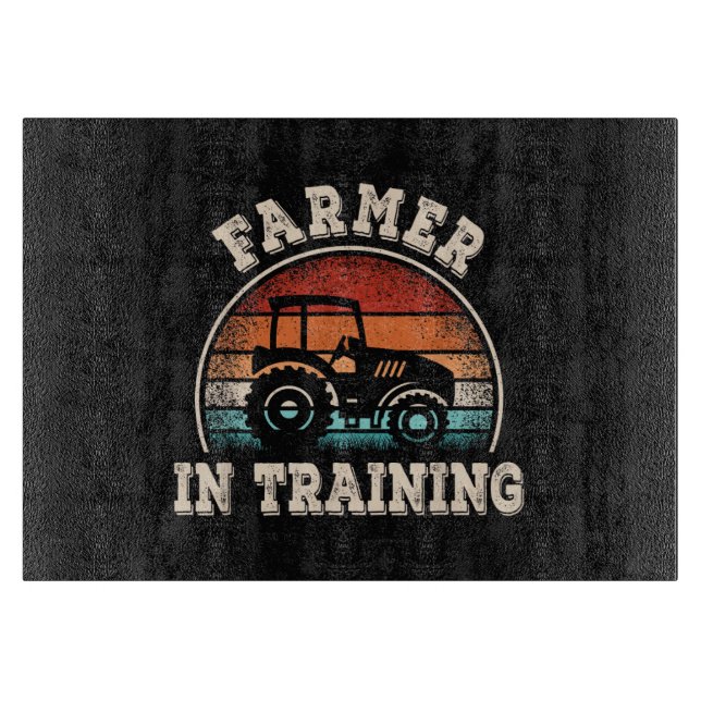 Bauer in Ausbildung Traktor Lustig Landwirtschaft  Schneidebrett (Vorderseite)