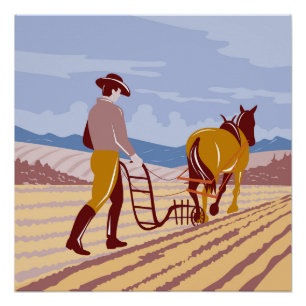 Bauer in Palouse Eastern Washington Staat WPA Art Poster