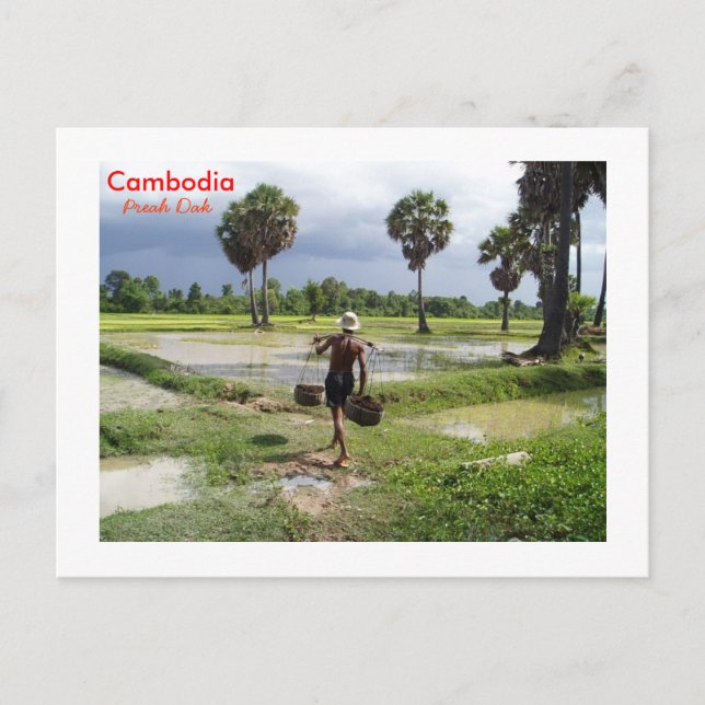 Bauer in Preah Dak Postkarte (Vorderseite)