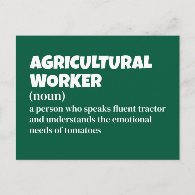 Bauer & Landarbeiter - Funny Definition Feiertagspostkarte (Vorderseite)