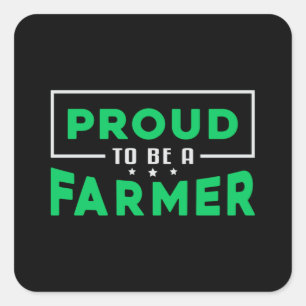 Bauer Landwirtschaft Hühner Funny Gift Quadratischer Aufkleber