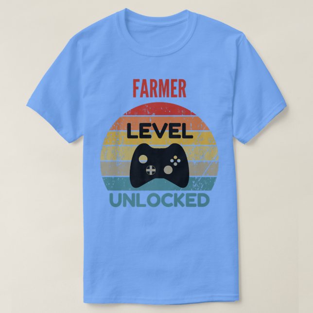 Bauer-Level-Unlock-Gamer-Geschenk für den Start T-Shirt (Design vorne)