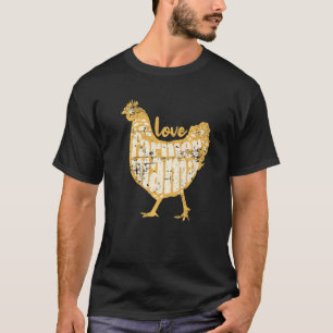Bauer Mama Liebe Süße Hühnerfarm Bedrängt T-Shirt