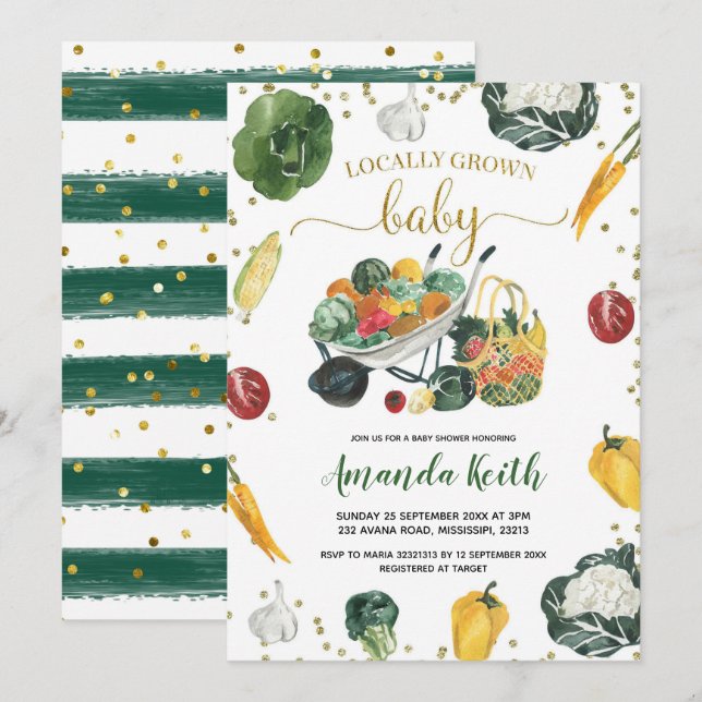 Bauer Market Baby Dusche Einladung (Vorne/Hinten)