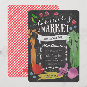 Bauer Market Baby Dusche Einladung