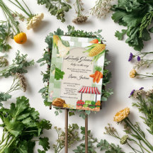 Bauer Market Baby Dusche Einladung